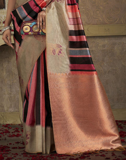 Multi Colour Printed Organza Saree