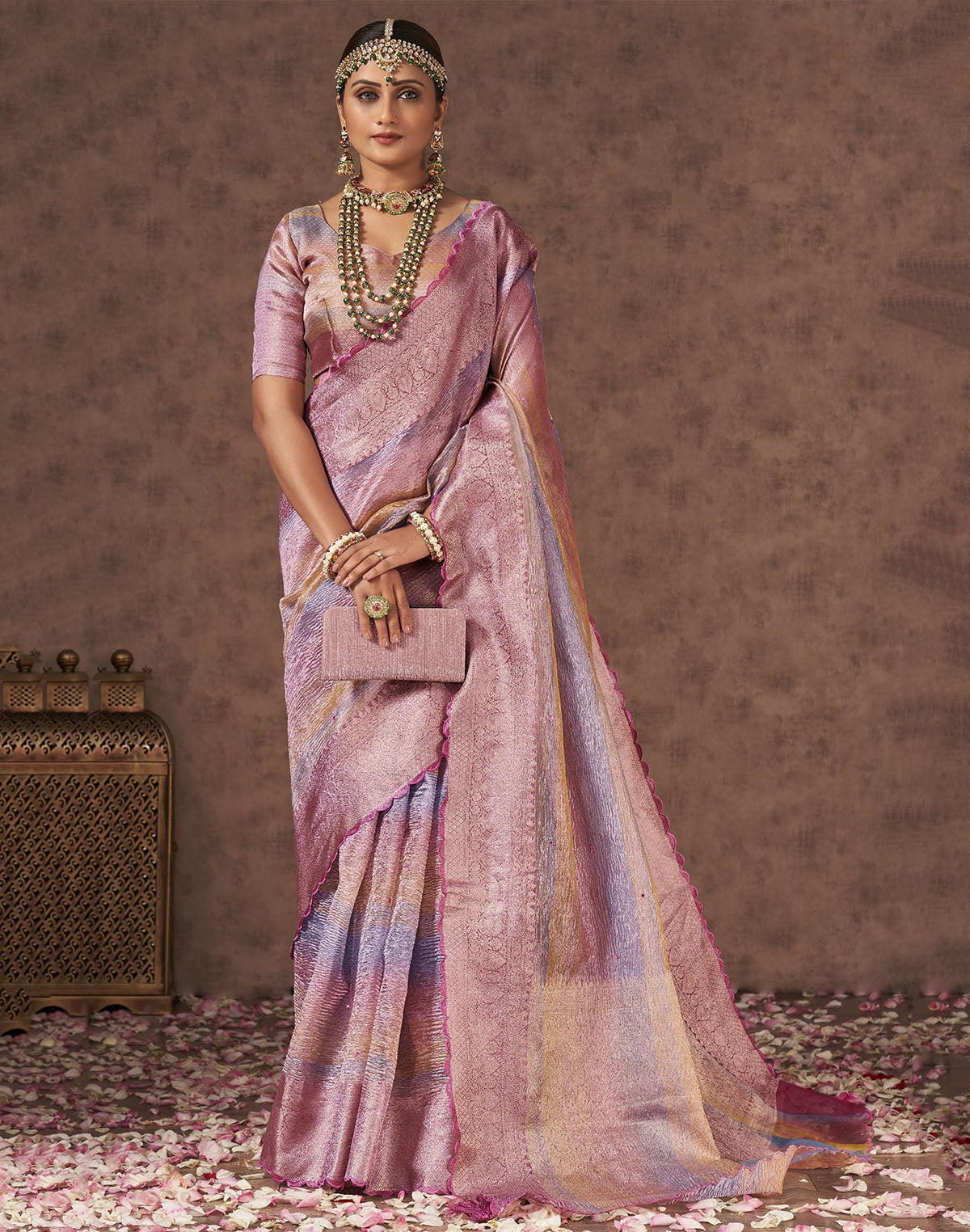 Multi Shaded Organza Party Wear Fancy Saree