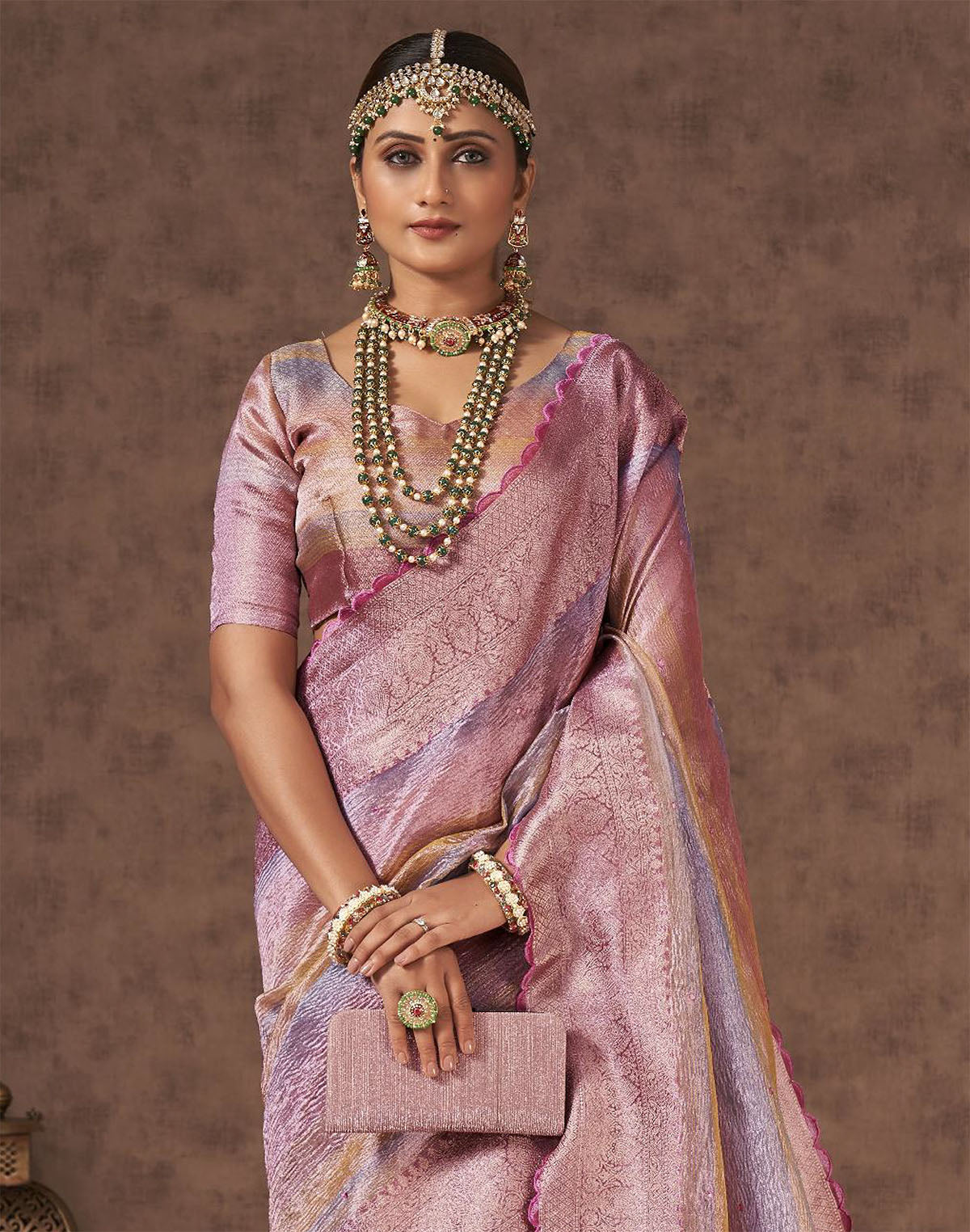 Multi Shaded Organza Party Wear Fancy Saree