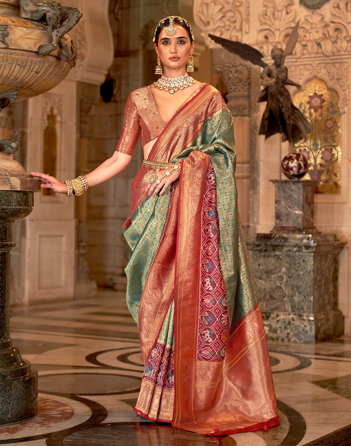 Light Green Brocade Zari weaving Soft Banaras Silk Saree