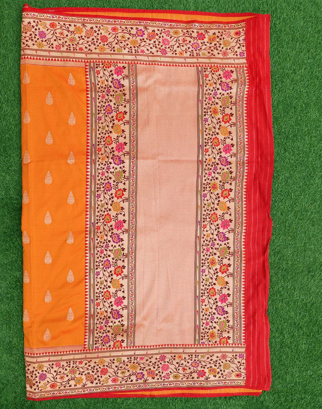 Mustard Paithani Border Banaras Saree