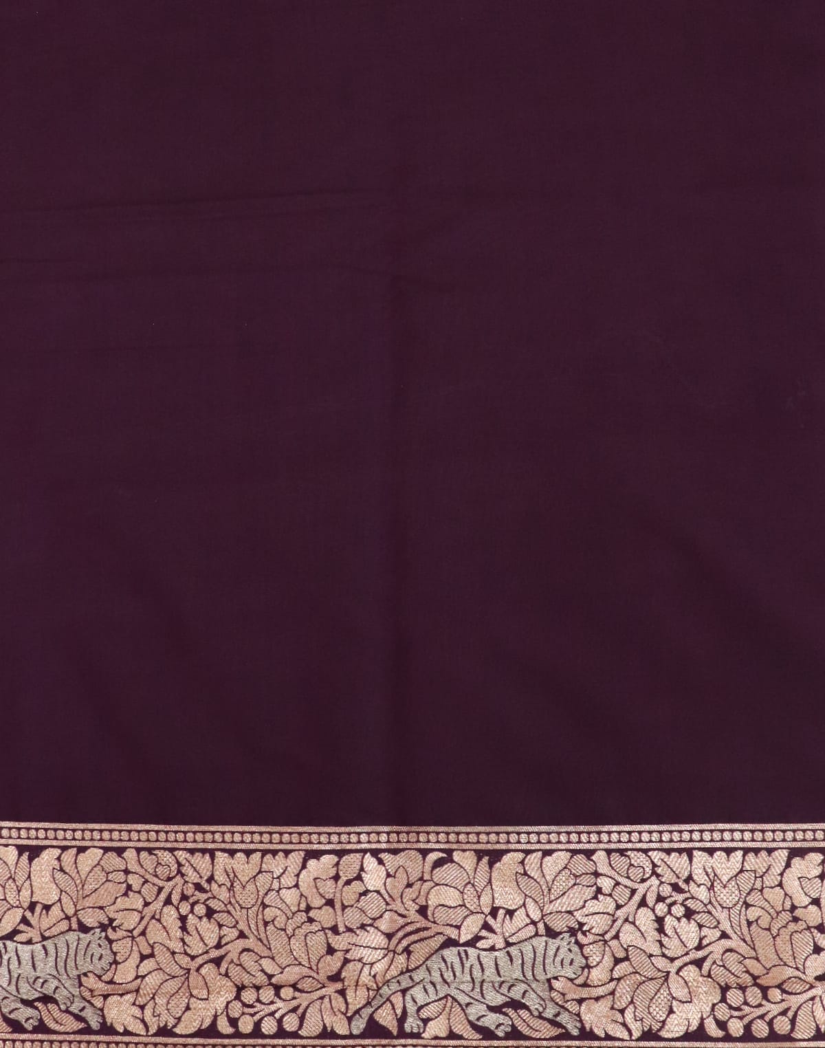 Purple Animal Zari Weaving Saree