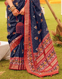 Astonishing Navy Blue Patola Silk Saree