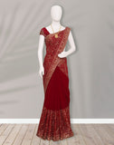 Beautiful Maroon all over Stones work Georgette Saree