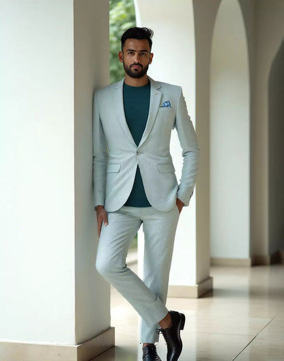 Pista Suede and Giza Cotton Blazer