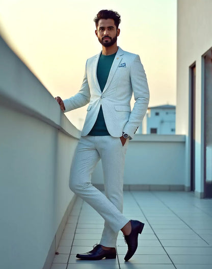 Pista Suede and Giza Cotton Blazer