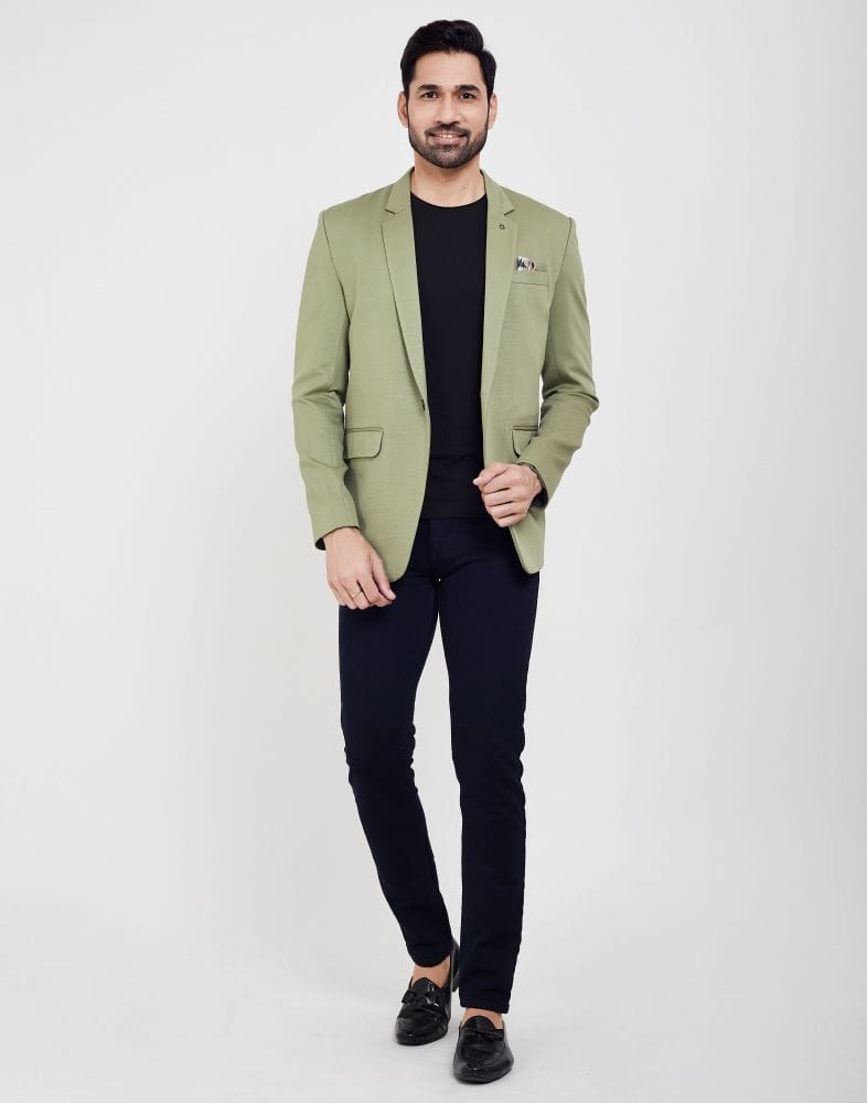 Pista Green Fashionable and Stretchable Blazer In a Classy Design