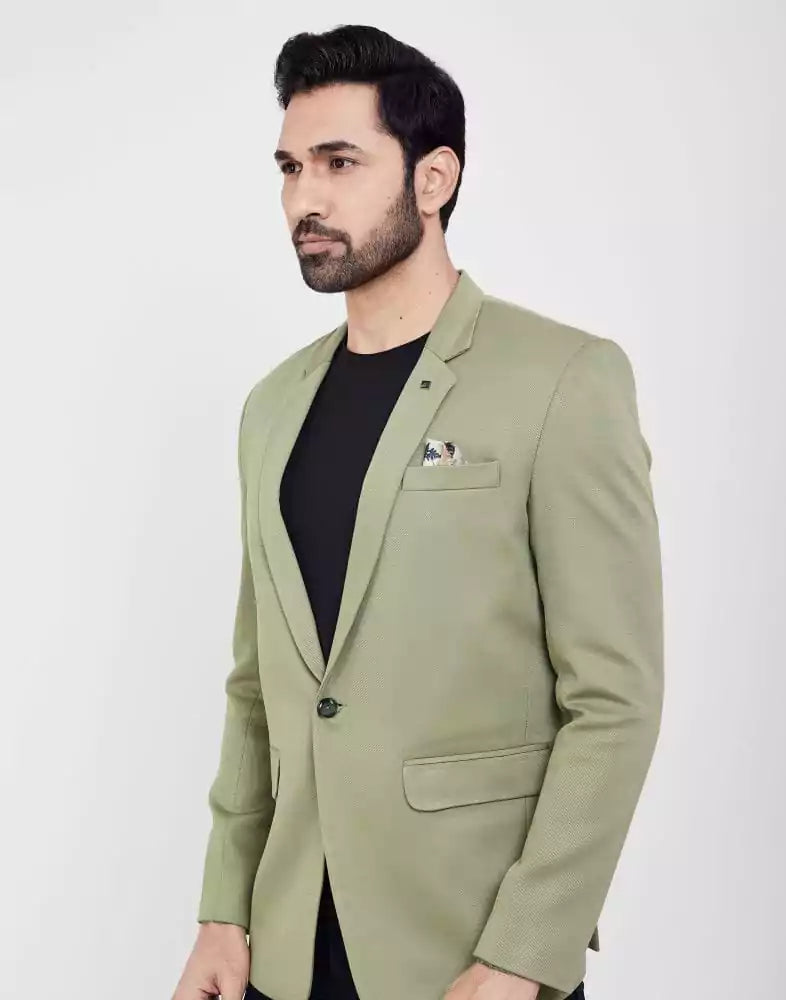 Pista Green Fashionable and Stretchable Blazer In a Classy Design