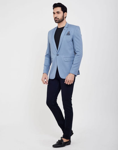 Sky Blue Fashionable and Stretchable Blazer In a Classy Design