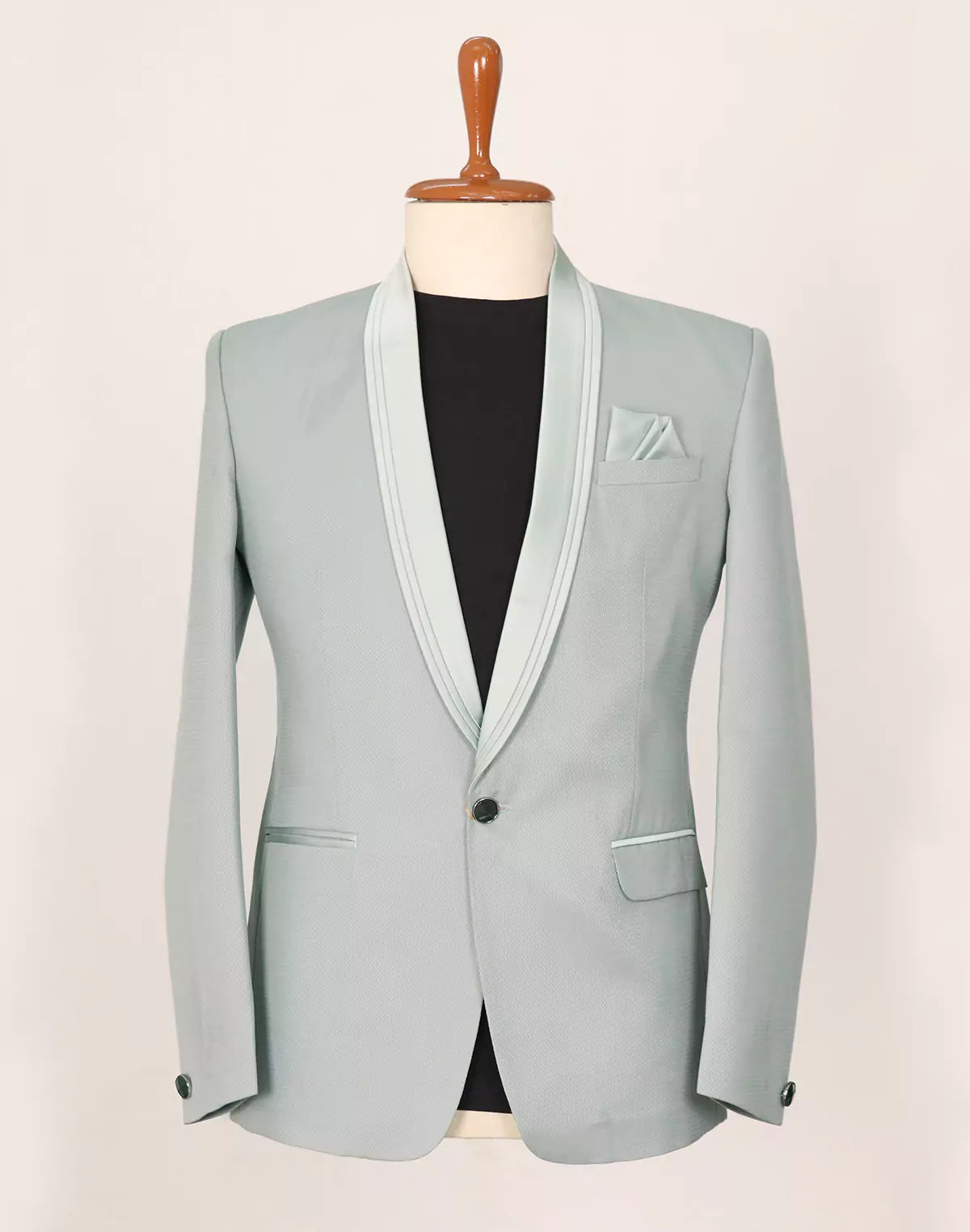 Light Pista Zig Zag Patterned Imported Polyester Terylene Blazer