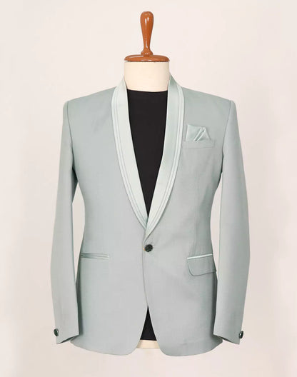 Light Pista Zig Zag Patterned Imported Polyester Terylene Blazer