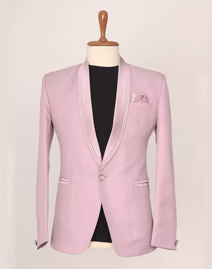 Onion Self Zig Zag Patterned Imported Polyester Terylene Blazer