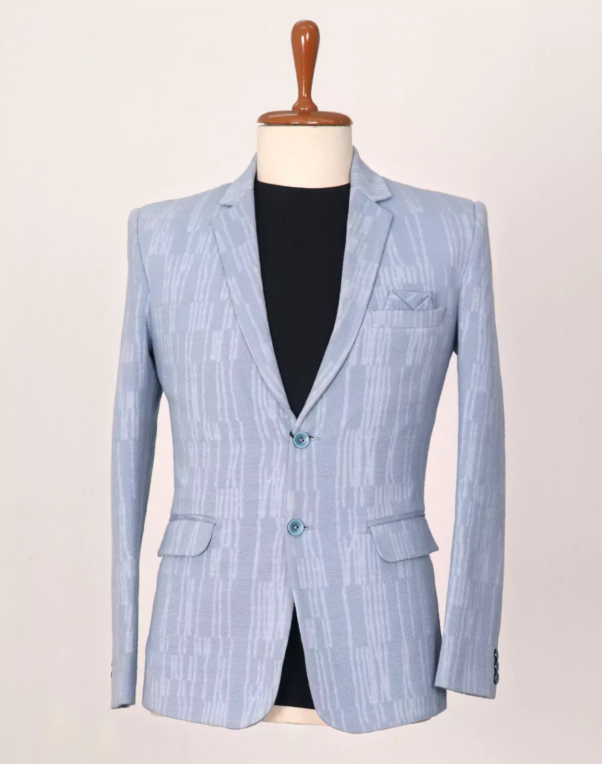 Classic Blue Color Imported Lycra Stretchable Giza Cotton Blazer