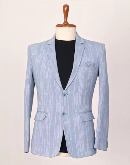 Classic Blue Color Imported Lycra Stretchable Giza Cotton Blazer