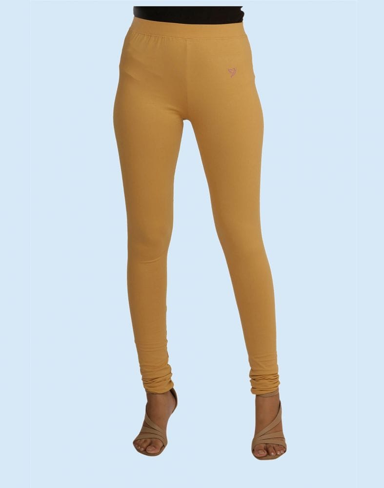 Twin Birds Caramel Custard Cotton Lycra Pencil Cut Women Legging