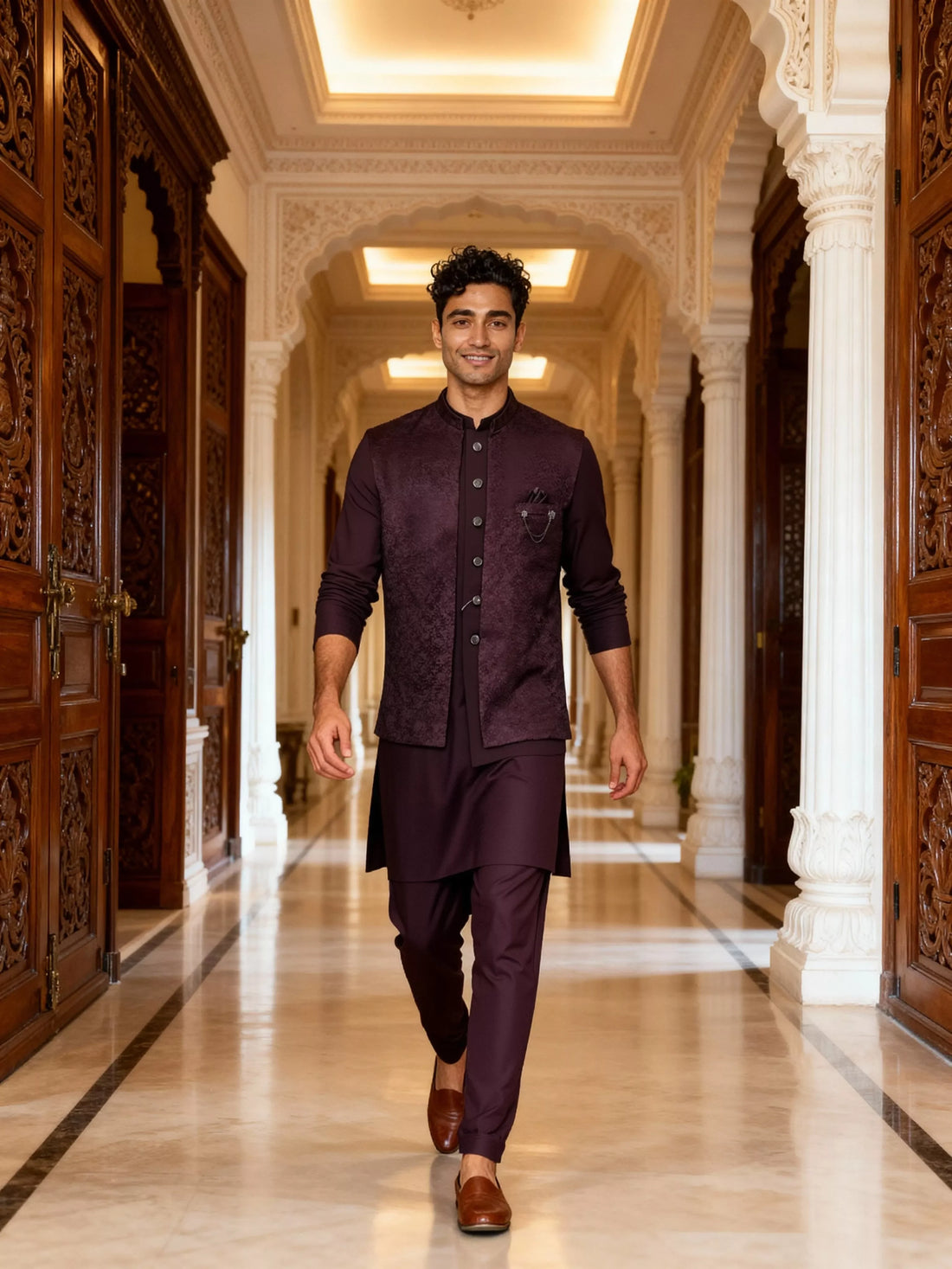 Self Graphic Design Satin Bandhagala Set