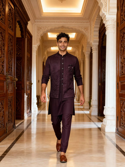 Self Graphic Design Satin Bandhagala Set