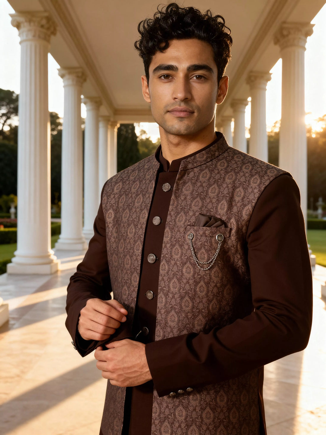 Maroon Floral Design Polynosic Bandhagala