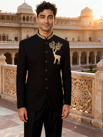 Black Polynosic Beads work with Animal Design Bandhagala