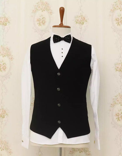 Black Cutdana work Polynosic 5PC Tuxedo Designer Suit