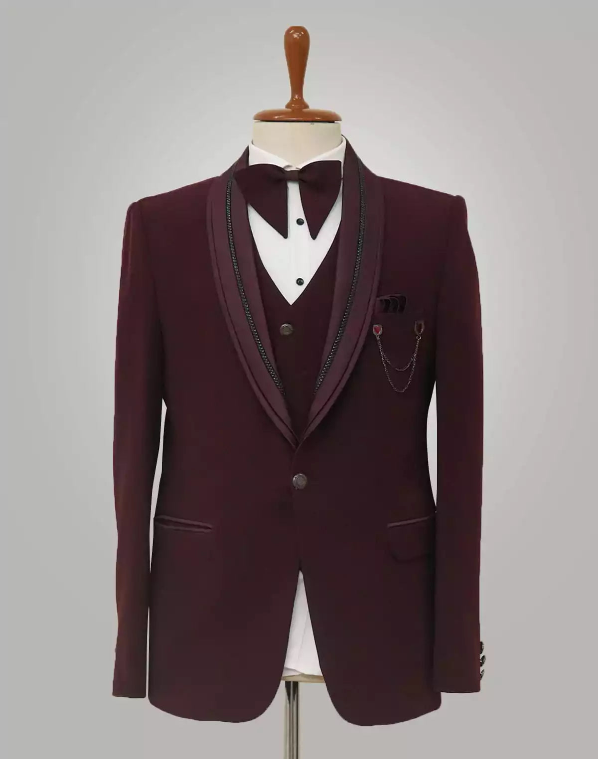 Designer Elegant Maroon Colour Polynsoic Suit