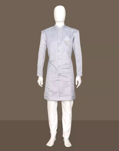 Grey Jacquard Semi-Indo for Men