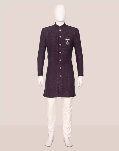 Windsor Wine Trellis Patterned Jacquard Semi-Indo