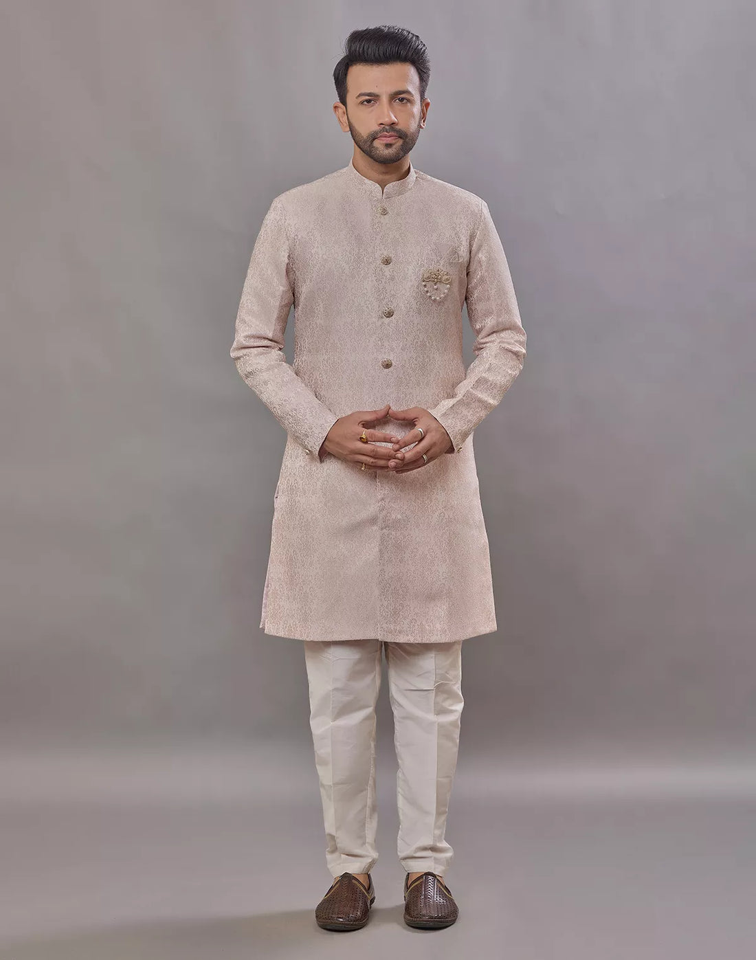 Onion Self Floral Weaving Jacquard Semi Indo