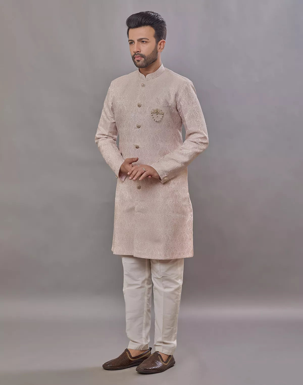 Onion Self Floral Weaving Jacquard Semi Indo