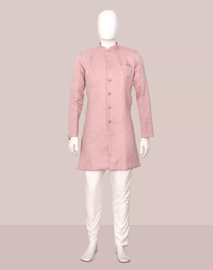 Self Floral Design Jacquard Semi-Indo in Onion