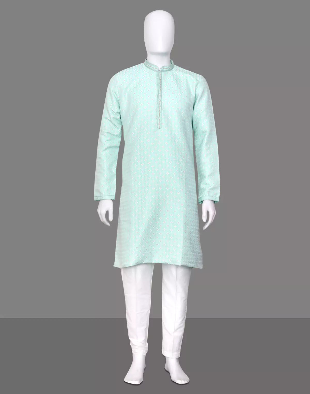 Pista Floral Weaving Jacquard Kurta Pyjama Set