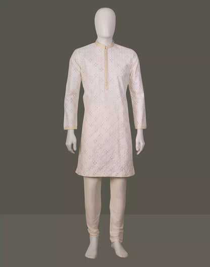 All Over Floral Embroidery work Raw Silk Kurta Pajama
