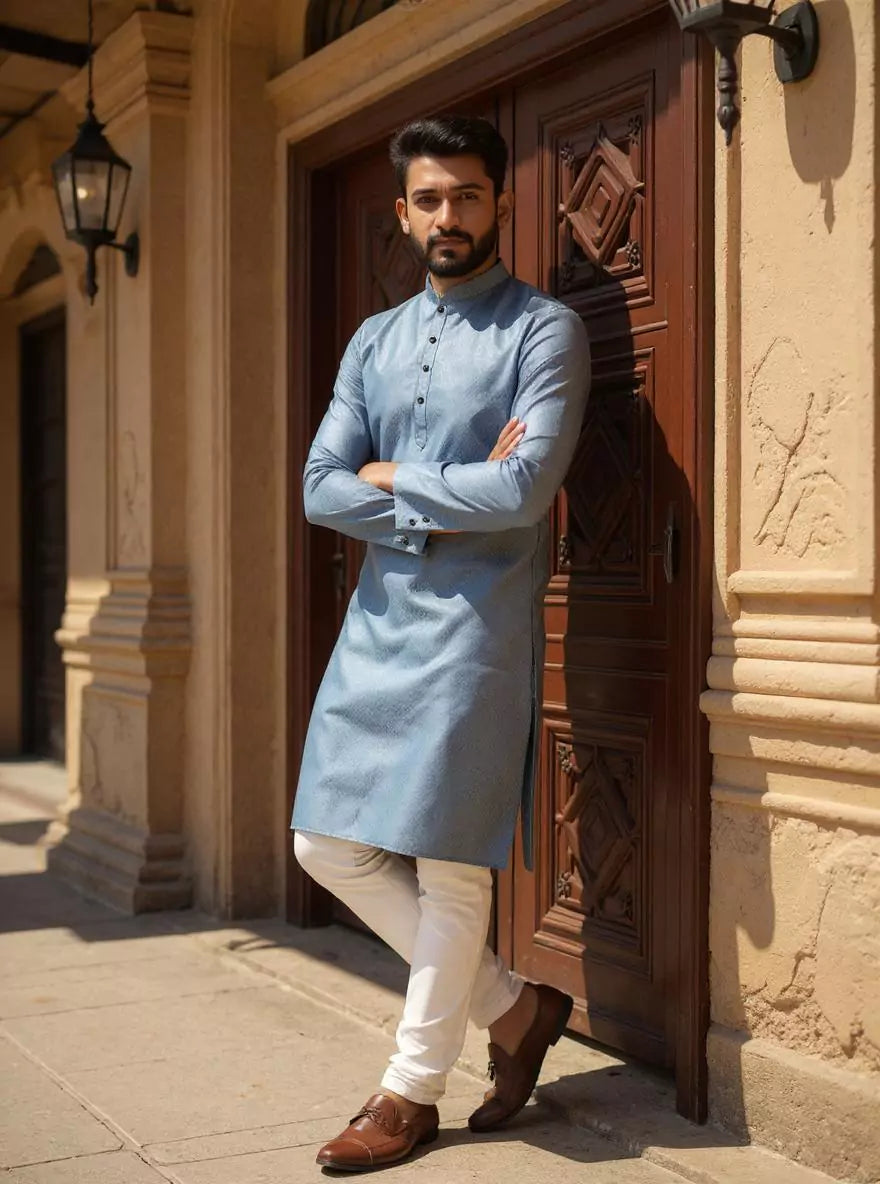 Grey Self Design Men&