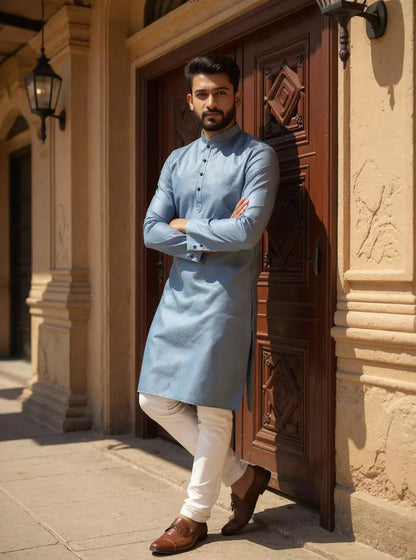 Grey Self Design Men&