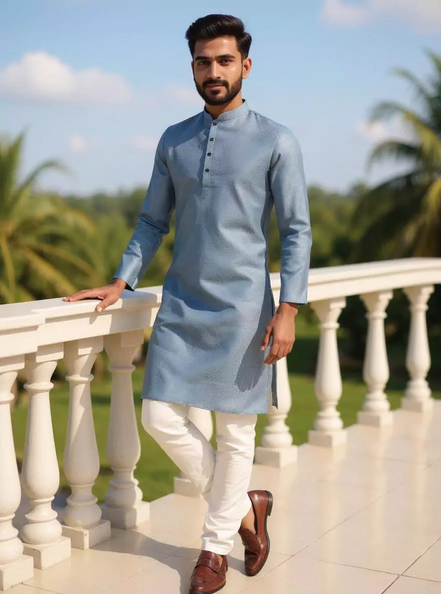 Grey Self Design Men&