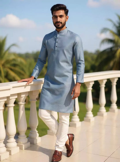 Grey Self Design Men&