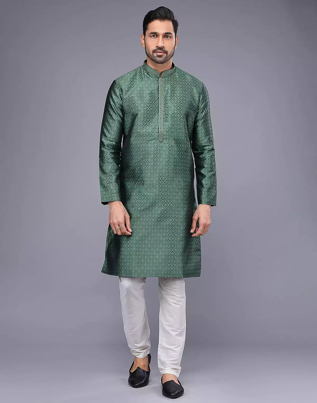 Mehendi Green Soft Silk Thread Work Kurta Set