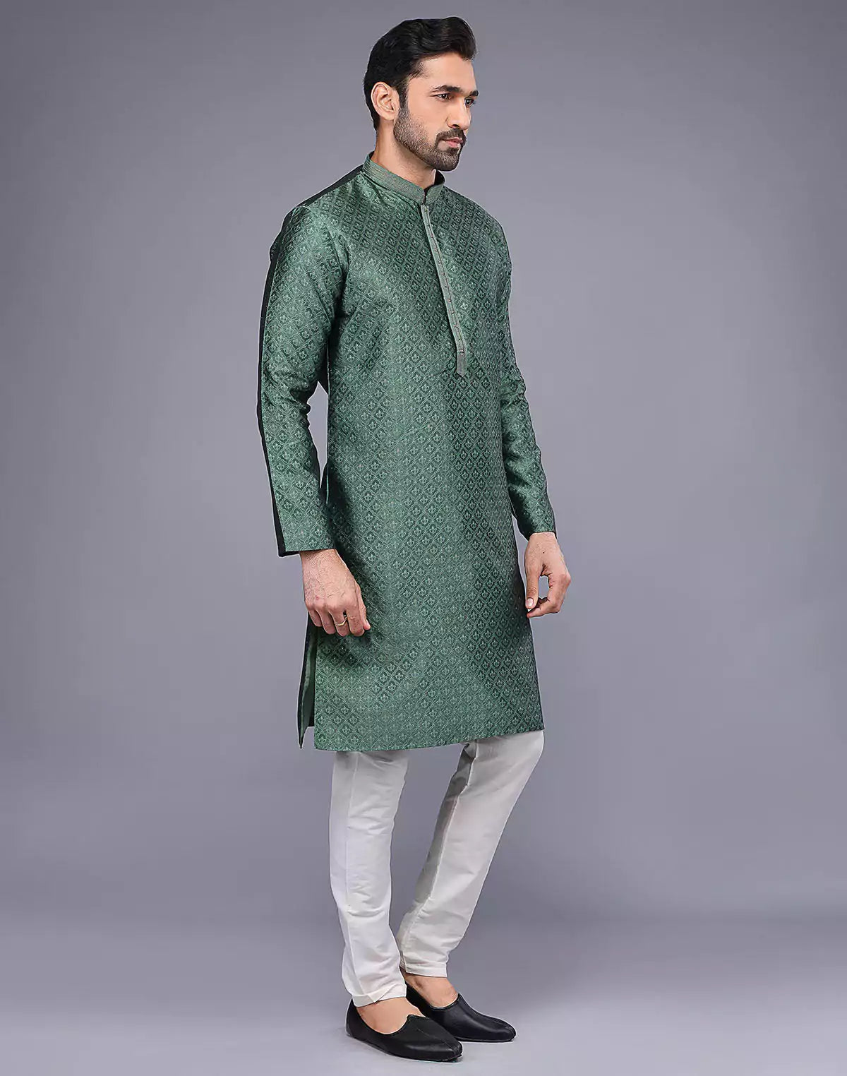 Mehendi Green Soft Silk Thread Work Kurta Set