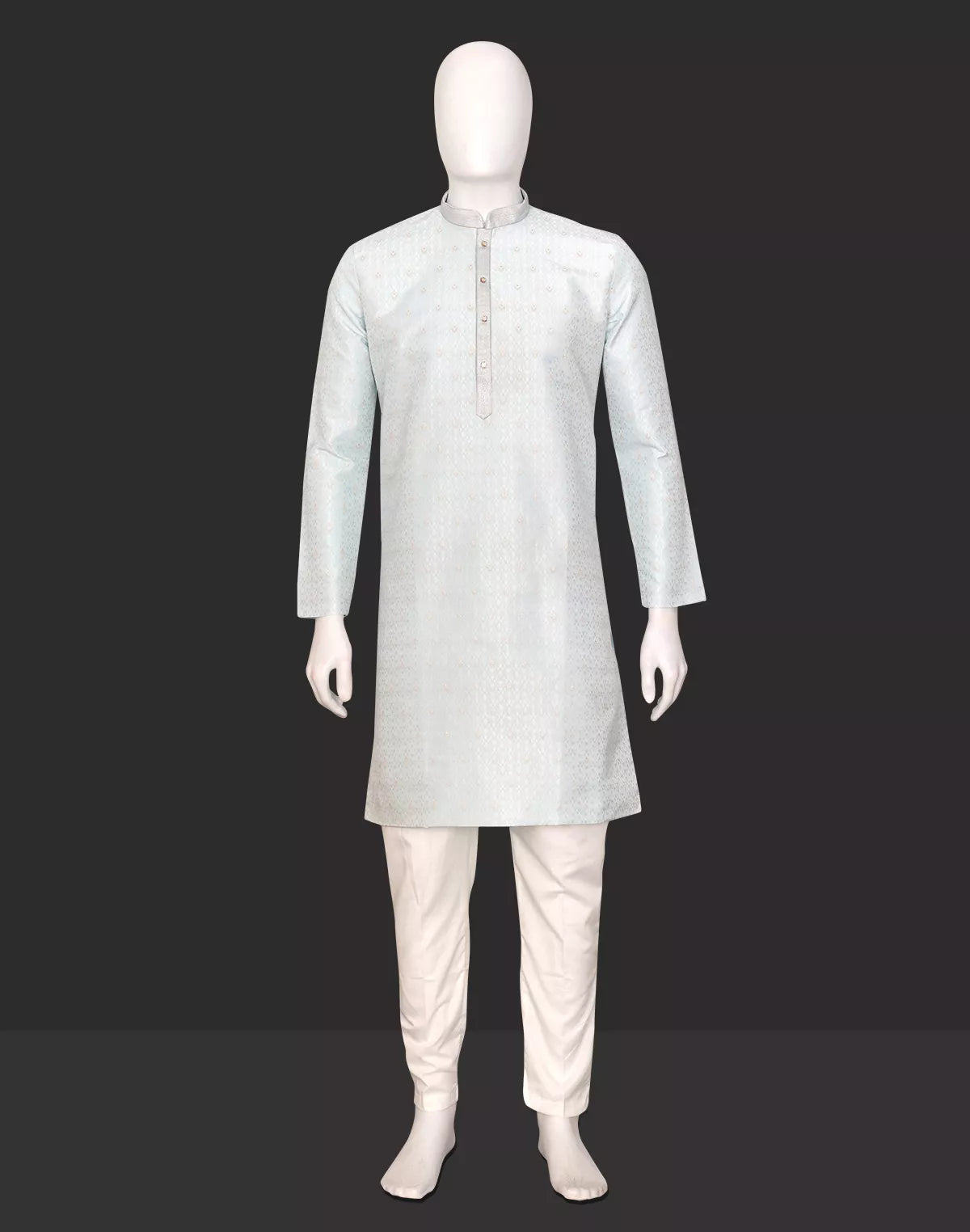 Self Design Jacquard Sky Colour Kurta Pyjama Set