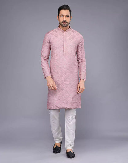 Onion Imperial Patterned Thread Soft Silk Silk Kurta Pajama