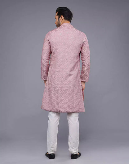 Onion Imperial Patterned Thread Soft Silk Silk Kurta Pajama