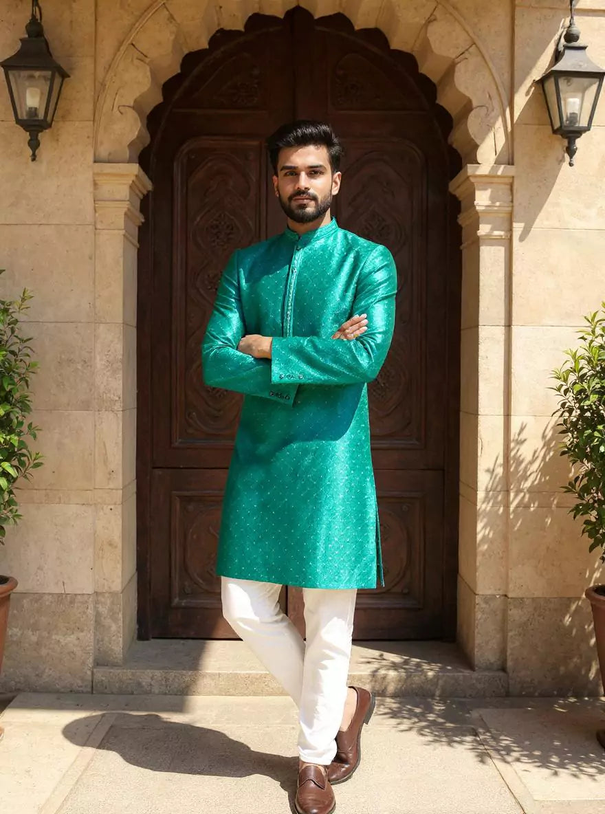 Rama Self Weaving Jacquard Kurta Pajama Set