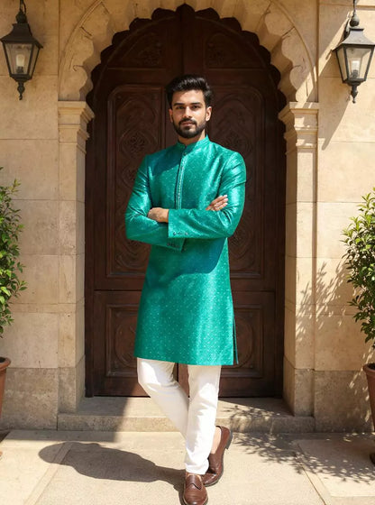 Rama Self Weaving Jacquard Kurta Pajama Set