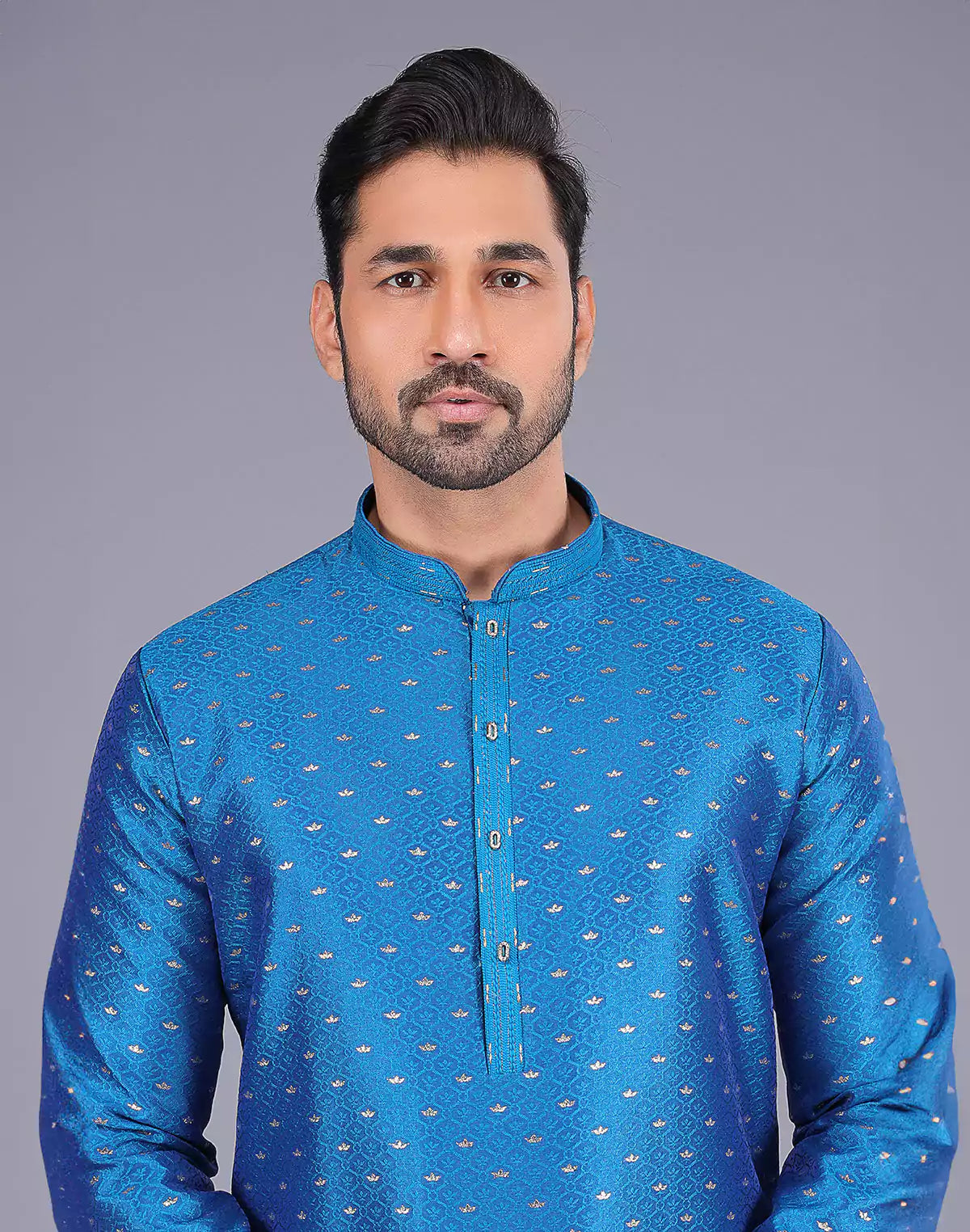 Elegant Rama Colour Self Bootis and Weaving Soft Silk Kurta Set