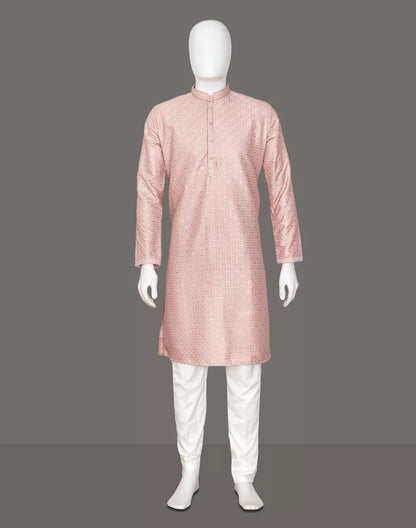 Jacquard Elegant Floral Patterned Thread work Kurta Pyjama Set
