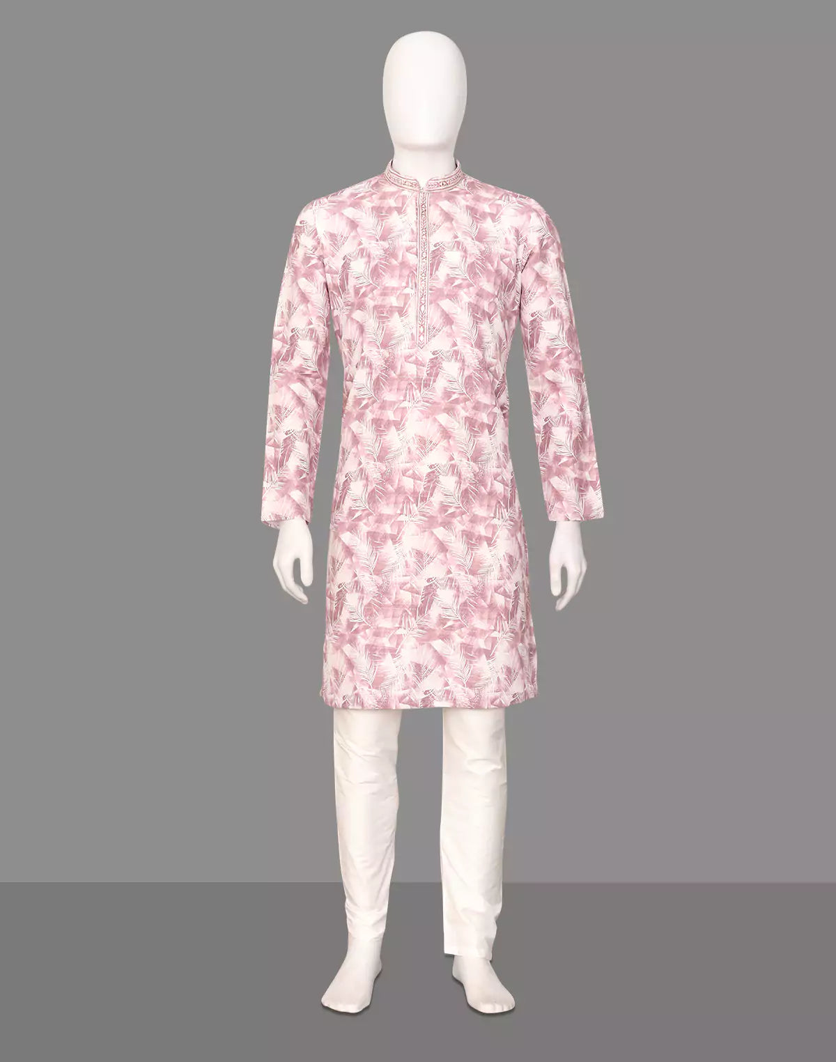 Stylish Digital Print Giza Cotton Kurta Set in Onion
