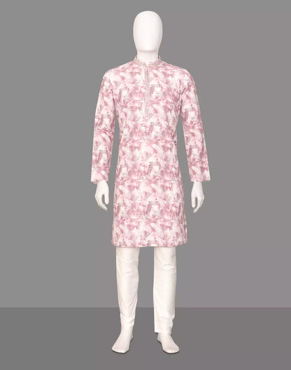 Stylish Digital Print Giza Cotton Kurta Set in Onion