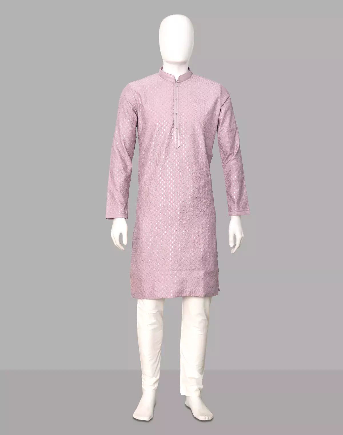 Embellished with Thread work Onion Cotton Silk Kurta Pajama