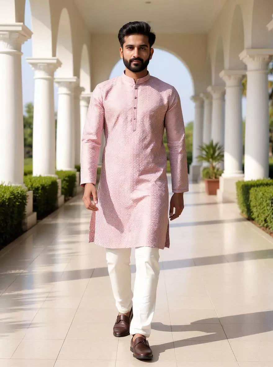 Self Patterned Thread work Jacquard Elegance Onion Kurta Pajama