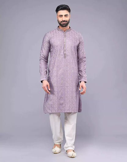 Elegant Onion Pink Embellished Work Kurta Pyjama Set
